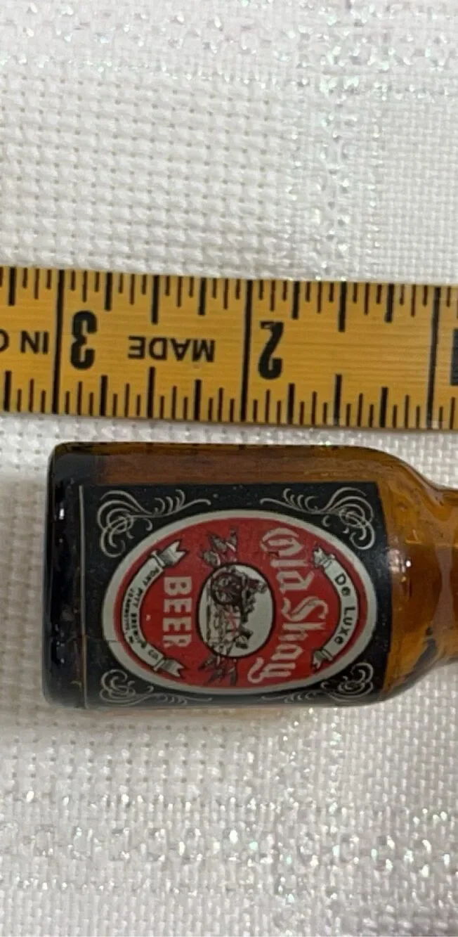 Old Shay Amber Glass Beer Bottle Salt & Pepper Shakers
